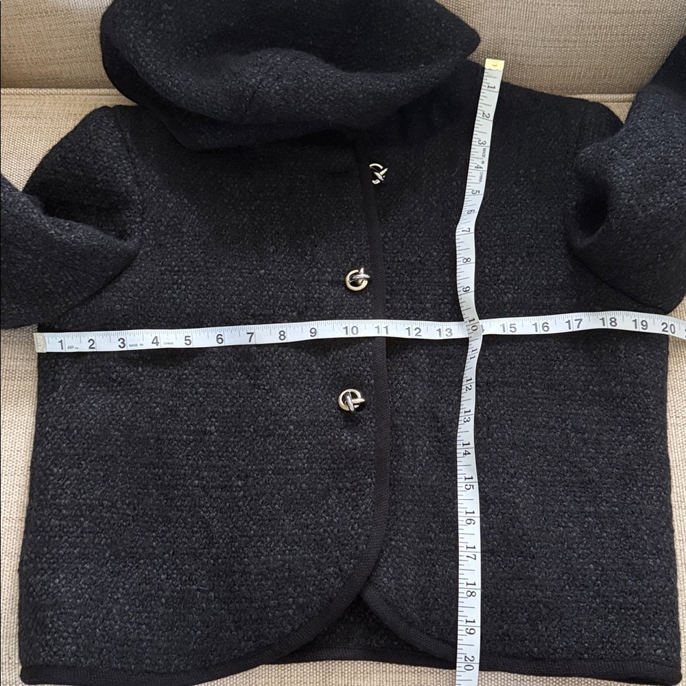 ba&sh Octave Wool Blend Tweed Hooded Blazer Metallic Knot Buttons Size 2 -US 6 - Picture 9 of 16